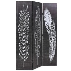 vidaXL Raumteiler klappbar 120 x 170 cm Federn Schwarz-Weiß