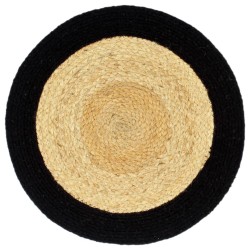 vidaXL Tischsets 4 Stk. Natur und Schwarz 38 cm Jute und Baumwolle 