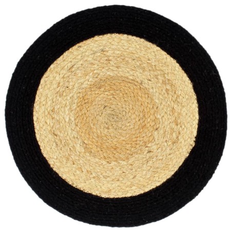 vidaXL Tischsets 4 Stk. Natur und Schwarz 38 cm Jute und Baumwolle 