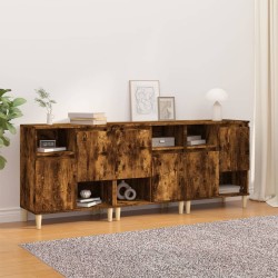 vidaXL Sideboards 3 Stk. Räuchereiche 60x35x70 cm Holzwerkstoff
