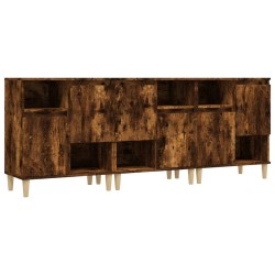 vidaXL Sideboards 3 Stk. Räuchereiche 60x35x70 cm Holzwerkstoff
