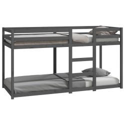 vidaXL Etagenbett Grau 90x200 cm Massivholz Kiefer
