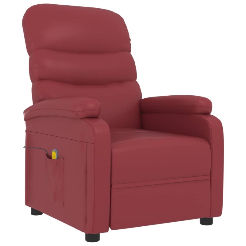 vidaXL Massagesessel Weinrot Kunstleder vidaXL Massagesessel Weinrot Kunstleder