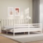 vidaXL Massivholzbett mit Kopfteil Weiß 200x200 cm vidaXL Massivholzbett mit Kopfteil Weiß 200x200 cm