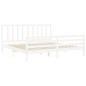 vidaXL Massivholzbett mit Kopfteil Weiß 200x200 cm vidaXL Massivholzbett mit Kopfteil Weiß 200x200 cm