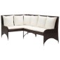 Garten-Ecksofa 2-tlg. Poly Rattan Braun Garten-Ecksofa 2-tlg. Poly Rattan Braun