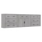 vidaXL Sideboards 3 Stk. Grau Sonoma Holzwerkstoff vidaXL Sideboards 3 Stk. Grau Sonoma Holzwerkstoff