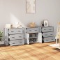 vidaXL Sideboards 3 Stk. Grau Sonoma Holzwerkstoff vidaXL Sideboards 3 Stk. Grau Sonoma Holzwerkstoff
