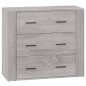 vidaXL Sideboards 3 Stk. Grau Sonoma Holzwerkstoff vidaXL Sideboards 3 Stk. Grau Sonoma Holzwerkstoff