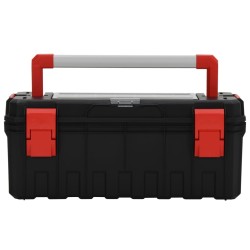 vidaXL Werkzeugkoffer Schwarz und Rot 65x28x31,5 cm