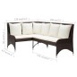 Garten-Ecksofa 2-tlg. Poly Rattan Braun Garten-Ecksofa 2-tlg. Poly Rattan Braun