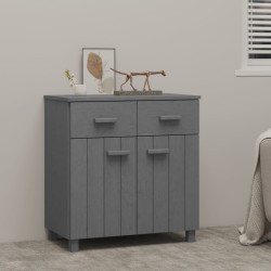 vidaXL Sideboard HAMAR Dunkelgrau 79x40x80 cm Massivholz Kiefer