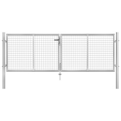 vidaXL Gartentor Verzinkter Stahl 306 x 125 cm Silbern