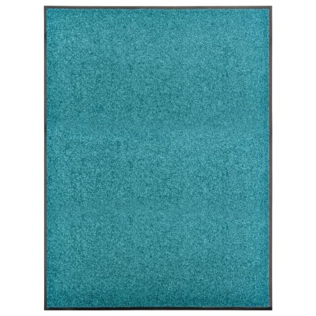 vidaXL Fußmatte Waschbar Cyan 90x120 cm 