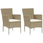 Garten-Essstühle 2 Stk. Poly Rattan Beige Garten-Essstühle 2 Stk. Poly Rattan Beige