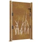 vidaXL Gartentor 105x130 cm Cortenstahl Gras-Design vidaXL Gartentor 105x130 cm Cortenstahl Gras-Design