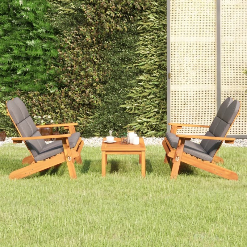 vidaXL 3-tlg. Garten-Lounge-Set Adirondack Massivholz Akazie vidaXL 3-tlg. Garten-Lounge-Set Adirondack Massivholz Akazie