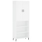 Highboard Weiß 69,5x34x180 cm Holzwerkstoff Highboard Weiß 69,5x34x180 cm Holzwerkstoff