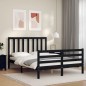 vidaXL Massivholzbett mit Kopfteil Schwarz 140x200 cm vidaXL Massivholzbett mit Kopfteil Schwarz 140x200 cm