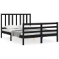 vidaXL Massivholzbett mit Kopfteil Schwarz 140x200 cm vidaXL Massivholzbett mit Kopfteil Schwarz 140x200 cm