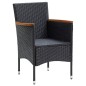 Garten-Essstühle 4 Stk. Poly Rattan Schwarz Garten-Essstühle 4 Stk. Poly Rattan Schwarz