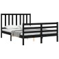 vidaXL Massivholzbett mit Kopfteil Schwarz 140x200 cm vidaXL Massivholzbett mit Kopfteil Schwarz 140x200 cm