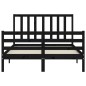 vidaXL Massivholzbett mit Kopfteil Schwarz 140x200 cm vidaXL Massivholzbett mit Kopfteil Schwarz 140x200 cm