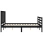 vidaXL Massivholzbett mit Kopfteil Schwarz 140x200 cm vidaXL Massivholzbett mit Kopfteil Schwarz 140x200 cm