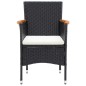 Garten-Essstühle 4 Stk. Poly Rattan Schwarz Garten-Essstühle 4 Stk. Poly Rattan Schwarz