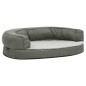vidaXL Hundematratze Ergonomisch 75x53 cm Leinenoptik Fleece Grau vidaXL Hundematratze Ergonomisch 75x53 cm Leinenoptik Fleece Grau