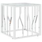 vidaXL Couchtisch Silbern 50x50x50 cm Edelstahl und Glas vidaXL Couchtisch Silbern 50x50x50 cm Edelstahl und Glas