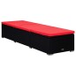 vidaXL Sonnenliege mit Auflage und Teetisch Poly Rattan Rot vidaXL Sonnenliege mit Auflage und Teetisch Poly Rattan Rot