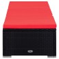 vidaXL Sonnenliege mit Auflage und Teetisch Poly Rattan Rot vidaXL Sonnenliege mit Auflage und Teetisch Poly Rattan Rot