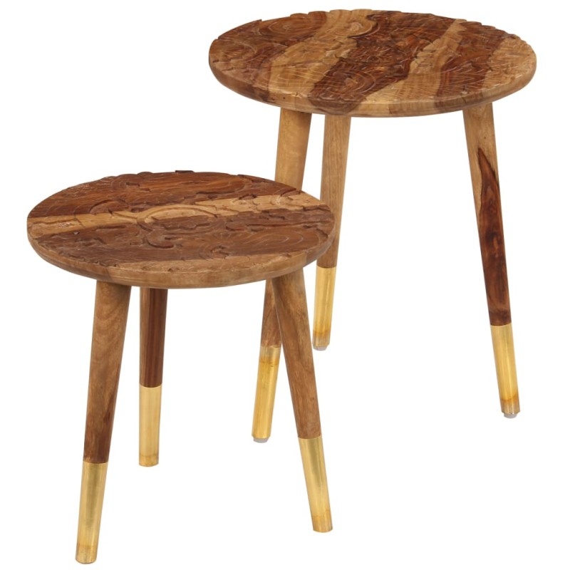 vidaXL Couchtische 2 Stk. Massivholz vidaXL Couchtische 2 Stk. Massivholz