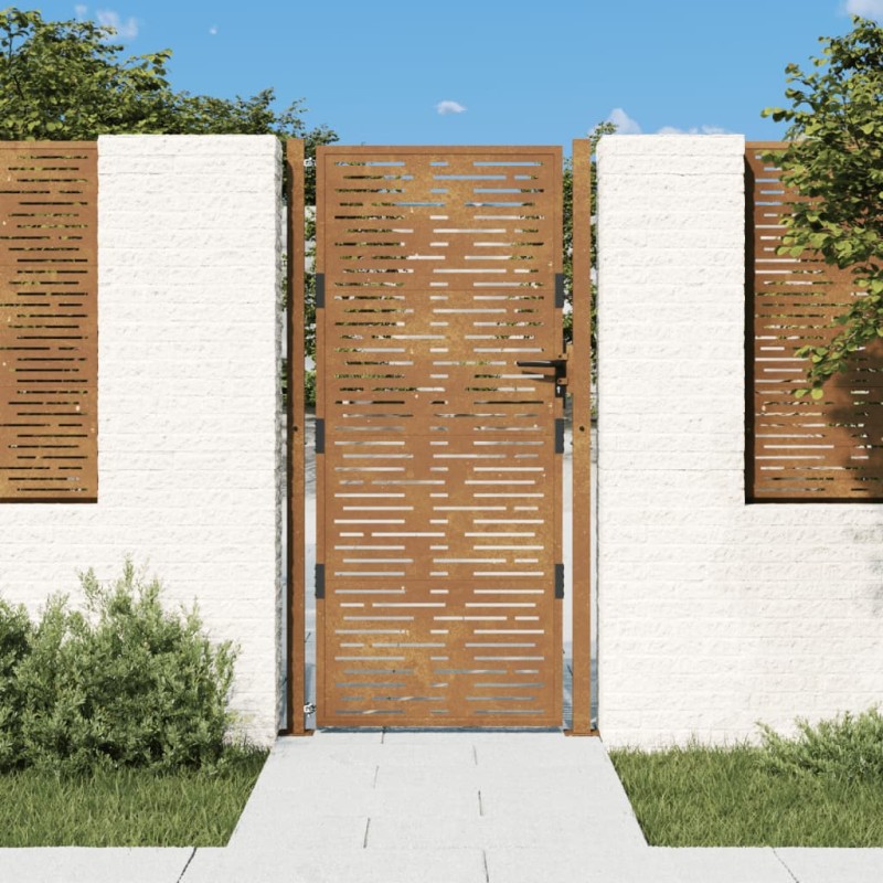 vidaXL Gartentor 105x205 cm Cortenstahl Quadratisches Design vidaXL Gartentor 105x205 cm Cortenstahl Quadratisches Design