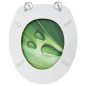 vidaXL Toilettensitz mit Deckel MDF Grün Wassertropfen-Design vidaXL Toilettensitz mit Deckel MDF Grün Wassertropfen-Design