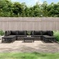 vidaXL 10-tlg. Garten-Lounge-Set mit Kissen Anthrazit Stahl vidaXL 10-tlg. Garten-Lounge-Set mit Kissen Anthrazit Stahl