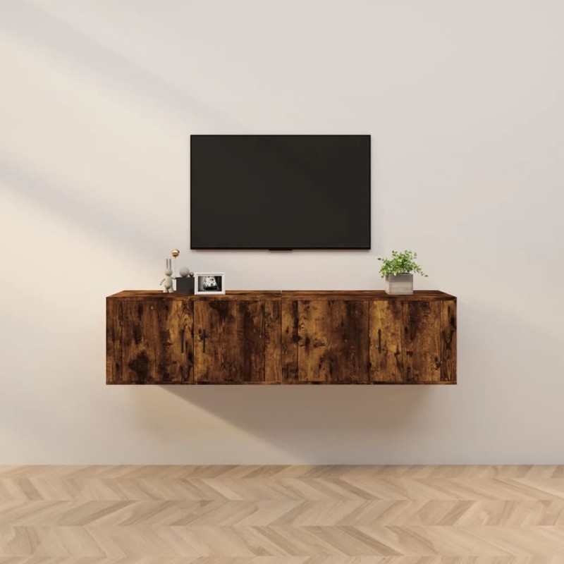 vidaXL TV-Wandschränke 2 Stk. Räuchereiche 80x34,5x40 cm vidaXL TV-Wandschränke 2 Stk. Räuchereiche 80x34,5x40 cm