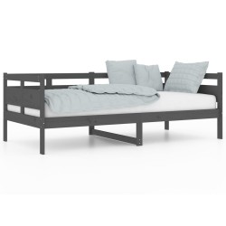 vidaXL Tagesbett Grau Massivholz Kiefer 90x190 cm