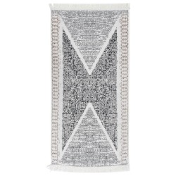 vidaXL Teppich Schwarz und Grau 100x200 cm Baumwolle