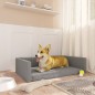 vidaXL Kofferraum-Hundebett Hellgrau 90x60 cm Leinenoptik vidaXL Kofferraum-Hundebett Hellgrau 90x60 cm Leinenoptik