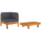 2-tlg. Garten-Lounge-Set mit Dunkelgrauen Kissen Akazienholz 2-tlg. Garten-Lounge-Set mit Dunkelgrauen Kissen Akazienholz