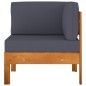2-tlg. Garten-Lounge-Set mit Dunkelgrauen Kissen Akazienholz 2-tlg. Garten-Lounge-Set mit Dunkelgrauen Kissen Akazienholz