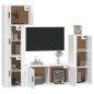vidaXL 5-tlg. TV-Schrank-Set Hochglanz-Weiß Holzwerkstoff vidaXL 5-tlg. TV-Schrank-Set Hochglanz-Weiß Holzwerkstoff