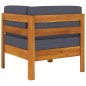 2-tlg. Garten-Lounge-Set mit Dunkelgrauen Kissen Akazienholz 2-tlg. Garten-Lounge-Set mit Dunkelgrauen Kissen Akazienholz