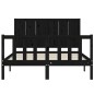 vidaXL Massivholzbett mit Kopfteil Schwarz 120x200 cm vidaXL Massivholzbett mit Kopfteil Schwarz 120x200 cm
