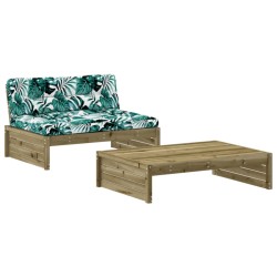 vidaXL 2-tlg. Garten-Lounge-Set mit Kissen Imprägniertes Kiefernholz