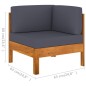 2-tlg. Garten-Lounge-Set mit Dunkelgrauen Kissen Akazienholz 2-tlg. Garten-Lounge-Set mit Dunkelgrauen Kissen Akazienholz