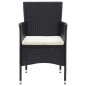 vidaXL Garten-Essstühle 4 Stk. Poly Rattan Schwarz vidaXL Garten-Essstühle 4 Stk. Poly Rattan Schwarz