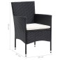 vidaXL Garten-Essstühle 4 Stk. Poly Rattan Schwarz vidaXL Garten-Essstühle 4 Stk. Poly Rattan Schwarz